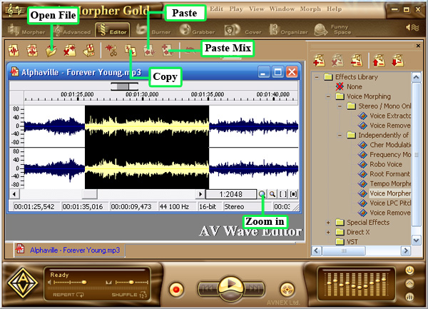 Tách lời bài hát bằng Phần mềm Music Morpher Gold