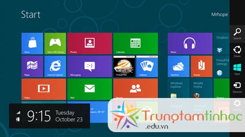 Charms trong Windows 8