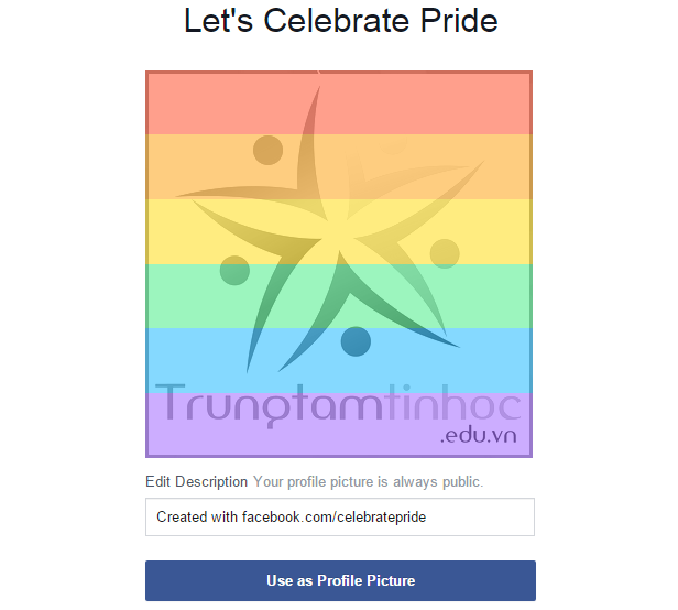 Avatar của người dùng được tự động chỉnh sửa theo hình ảnh lá cờ mang tính biểu tượng của cộng đồng LGBT.