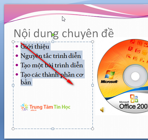 Chọn văn bản cần định dạng