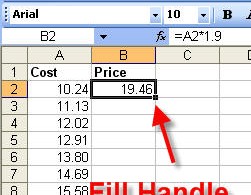 Các cách sử dụng Fill Handle trong Excel