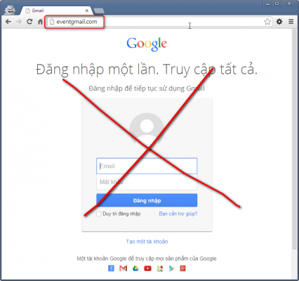 Giao diện giả mạo Gmail