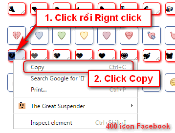 Hướng dẫn sử dụng 400 icon FB