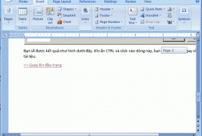 Làm nút để quay lên đầu trang trong Word