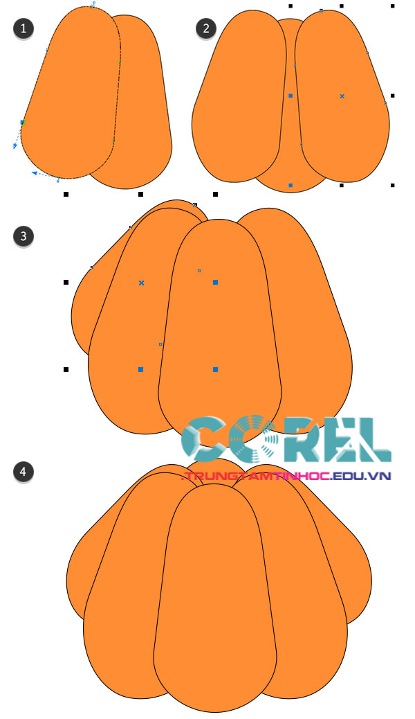 Cách vẽ quả bí đỏ đơn giản trong Corel - TTTH Cách Vẽ Quả Bí Đỏ Đơn Giản Trong Corel - Ttth