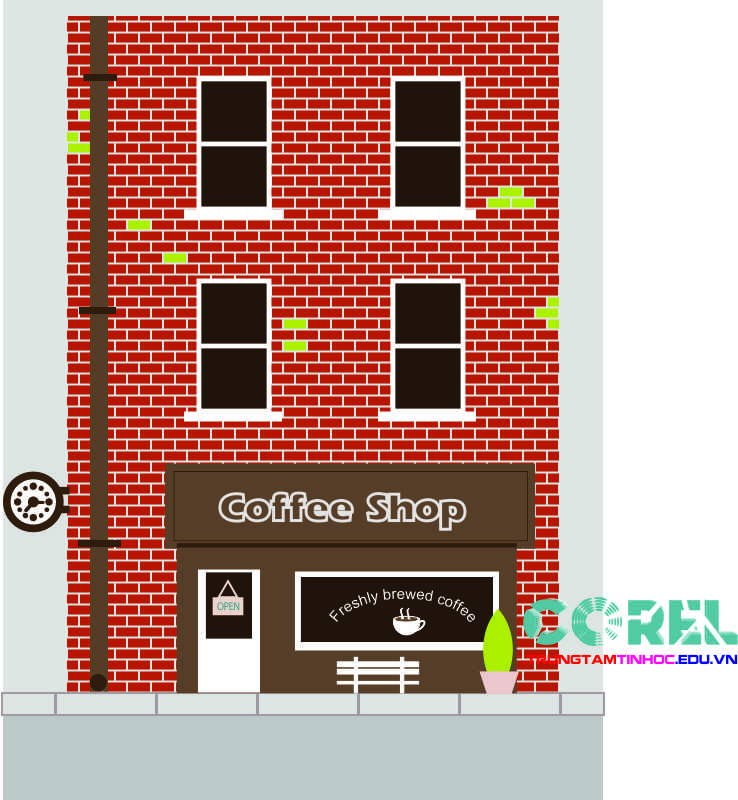 Thiết kế coffee shop trong Corel