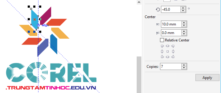 vẽ logo 2M bằng Corel